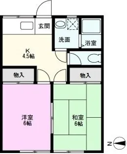 ハイツプライム【1階】の間取り