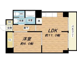 上六青山ハイツ【7階】の間取り