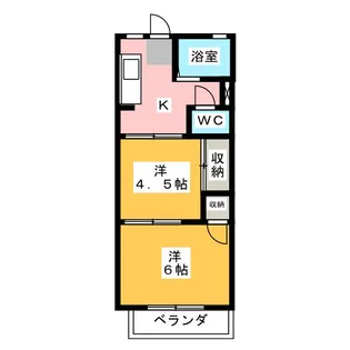 レジデンスピュアB【2階】の間取り
