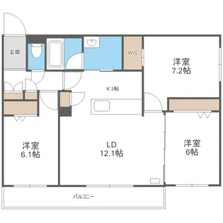 BASE厚別西【4階】の間取り