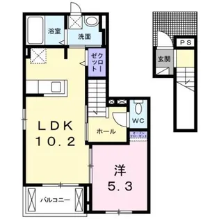 ソーレ二葉【1階】の間取り