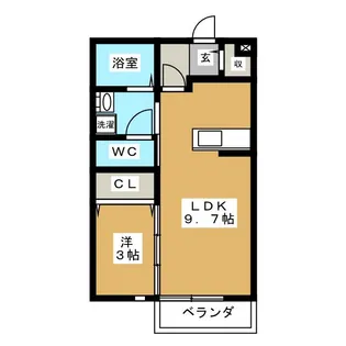 ディアコート安田【1階】の間取り