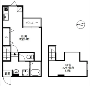メゾンソレイユ那珂【2階】の間取り