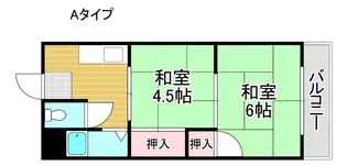 岸里グリーンハイツ【2階】の間取り