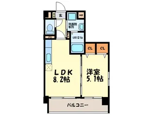 ラシュール・イン大橋【3階】の間取り