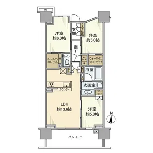 シティハウス与野ステーションコート【8階】の間取り