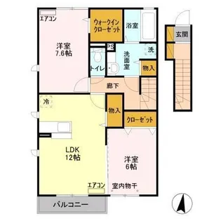 アヴニールB【2階】の間取り