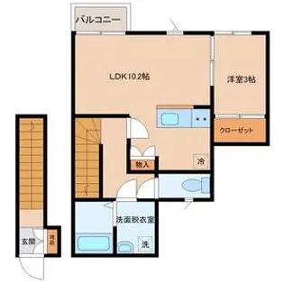リヴェール上杉B【2階】の間取り