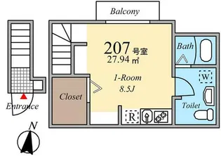 ベルリード富士見台【2階】の間取り
