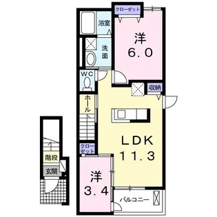 エスペランサ A【2階】の間取り