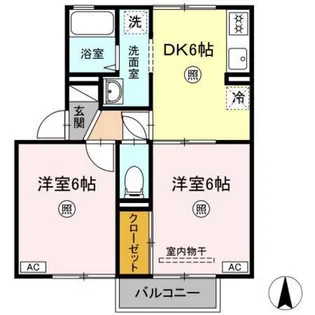 イーストヴィレッジ A棟【2階】の間取り