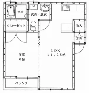 コーポリヴァーサイド【1階】の間取り