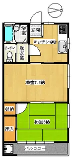 プリメーラ南玉 202号室【2階】の間取り