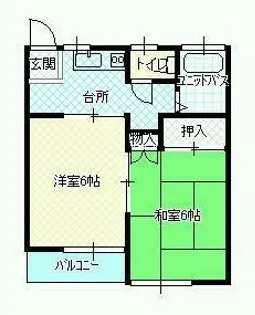 片方コーポ【2階】の間取り