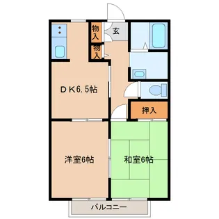 ベルドミールB【1階】の間取り