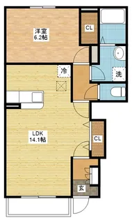 カルムプロムナードI【1階】の間取り