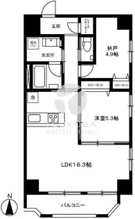 モンテヴェルデ神楽坂弐番館【5階】の間取り