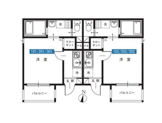 アンビエンテ与野【1階】の間取り