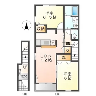 アンジェロゼB【2階】の間取り