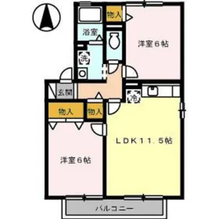 リムーブルヴェルジェII B棟【2階】の間取り