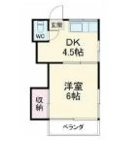 1DKの間取り画像