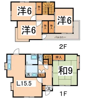 山梨県南アルプス市有野【一戸建】の間取り