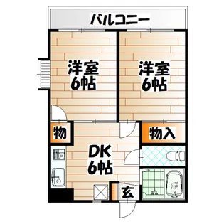 2DKの間取り画像