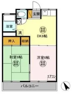 十王堂ハイツB【1階】の間取り