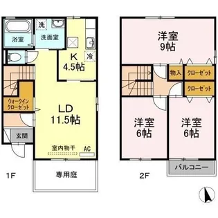 岡山県倉敷市安江【一戸建】の間取り