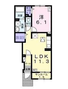 カーサモデルノ B【1階】の間取り