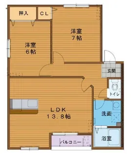 パークメゾン B棟【2階】の間取り