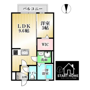 1LDKの間取り画像