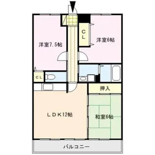 アメニティハイツ杏栄館【7階】の間取り
