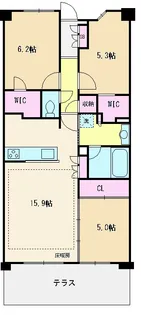 桜区田島3丁目分譲賃貸マンション【1階】の間取り