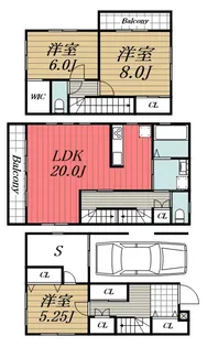 千葉県千葉市中央区松波3【一戸建】の間取り