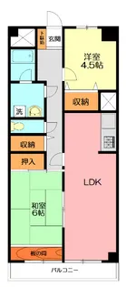 ペアコート伊勢原【1階】の間取り