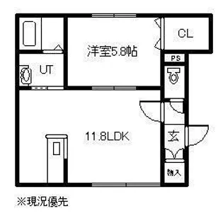 1LDKの間取り画像