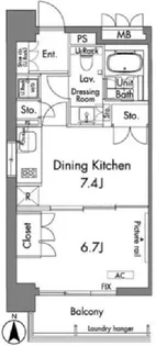 東京都港区芝3【マンション】の間取り
