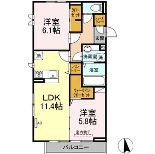 神奈川県横浜市青葉区黒須田【アパート】の間取り