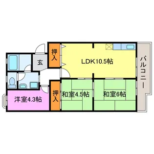 ヴィラ青木ヶ上【3階】の間取り