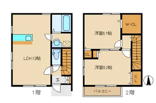 栃木県小山市駅南町2【一戸建】の間取り