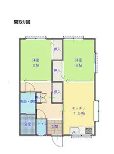 西平アパート【1階】の間取り