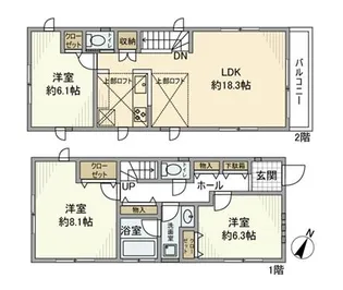 東京都世田谷区弦巻1【一戸建】の間取り