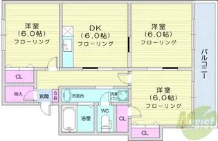 サンプラザ子平町【2階】の間取り