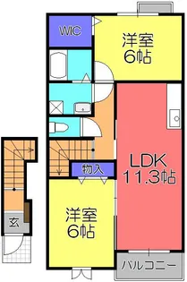 クレール聖徳C【1階】の間取り