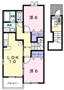 グラース・ヒル B【2階】の間取り