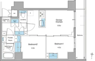 ルフォンリヴェント清澄白河【9階】の間取り