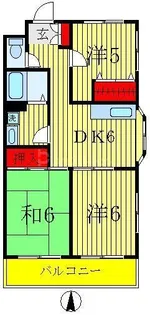 ラポールお花茶屋【5階】の間取り