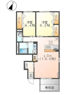 広島県福山市駅家町大字万能倉【アパート】の間取り