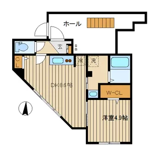 ラシーネ目黒花房山【1階】の間取り